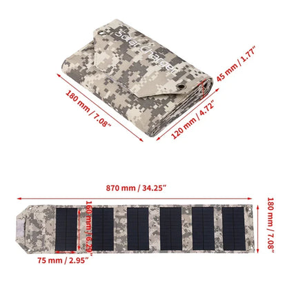 Foldable Solar Panel Charger — Waterproof USB Solar Charger for Camping & Outdoors