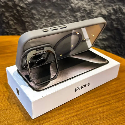 Magnetic Clear Case with Stand — MagSafe Shockproof with Camera Lens Protection