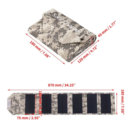 Foldable Solar Panel Charger — Waterproof USB Solar Charger for Camping & Outdoors