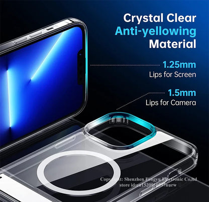 Clear MagSafe Case with Kickstand — Magnetic Wireless Charging Cover