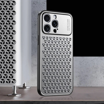 Aluminium Perforated Case — Breathable Metal Cooling Cover for iPhone