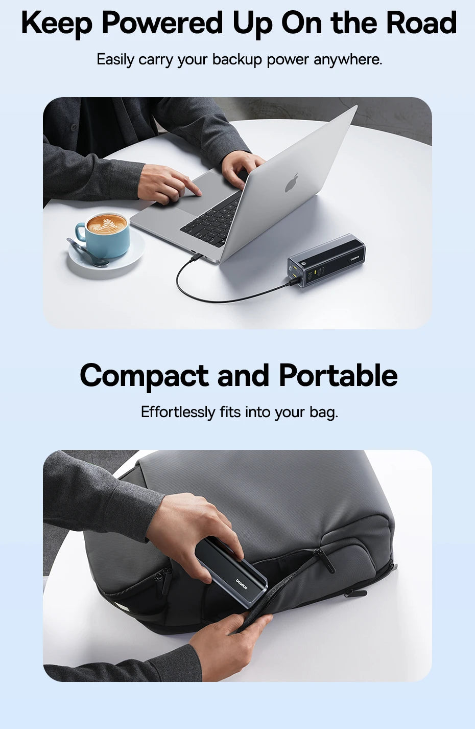 Baseus 20,800mAh Laptop Power Bank — 145W Total Output with 100W USB-C PD Fast Charging