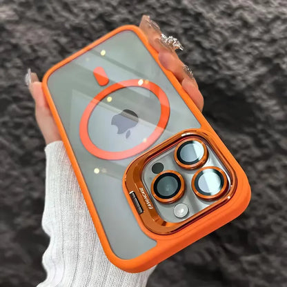 Magnetic Clear Case with Stand — MagSafe Shockproof with Camera Lens Protection
