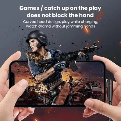 90° Right Angle USB-C Cable — 6A Fast Charging, Braided for Gaming