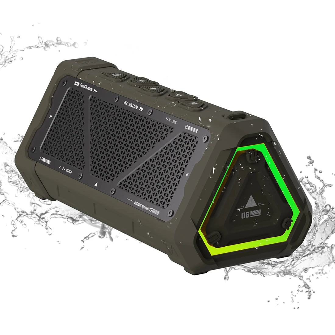 MLOVE P3 Outdoor Bluetooth Speaker — 40W IPX7 Waterproof with RGB Lighting