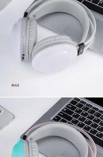 RGB Gaming Headphones — Wireless Bluetooth 5.3 Over-Ear with HD Mic