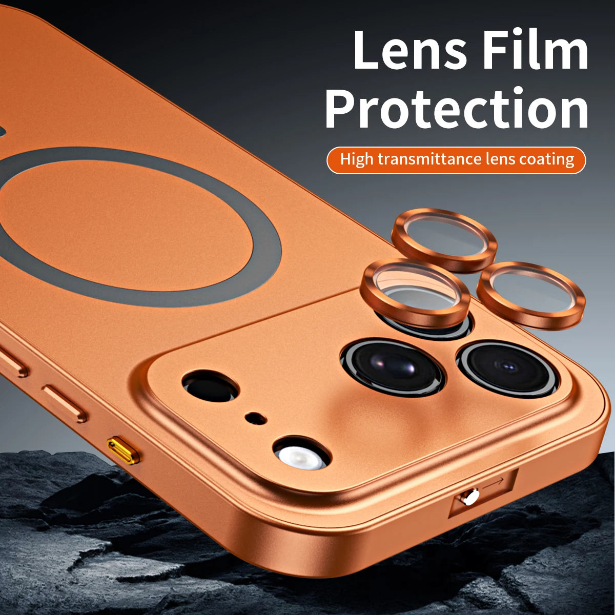 Aluminium Magnetic Case — MagSafe Metal Frame with Camera Lens Protection