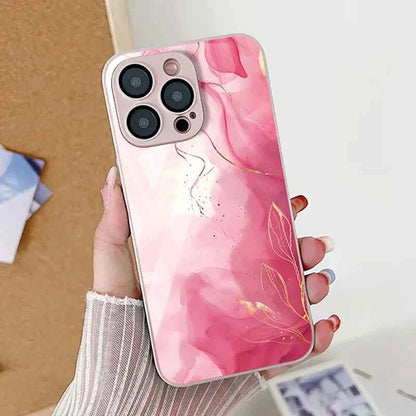 Marble Tempered Glass iPhone Case — Luxury Shockproof Cover