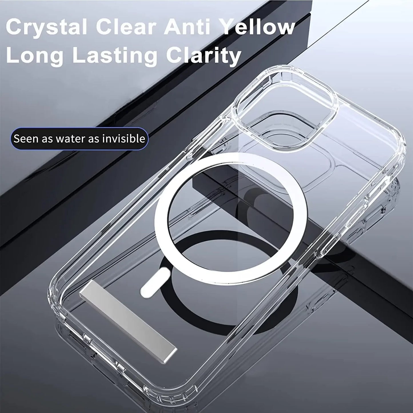 Clear MagSafe Case with Kickstand — Magnetic Wireless Charging Cover