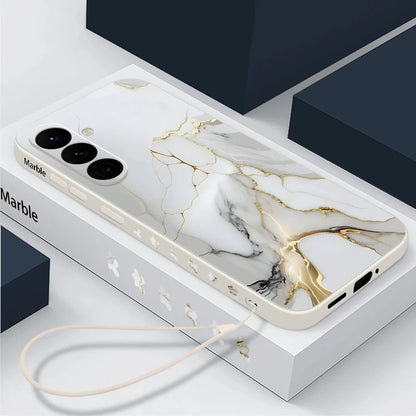 Matte Silicone Samsung Case with Lanyard — Shockproof Soft Cover