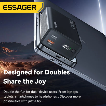 Essager 20,000mAh Power Bank — 65W PD Fast Charging for Laptops & Phones