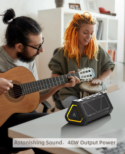 MLOVE P3 Outdoor Bluetooth Speaker — 40W IPX7 Waterproof with RGB Lighting