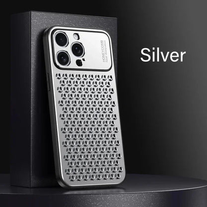 Aluminium Perforated Case — Breathable Metal Cooling Cover for iPhone