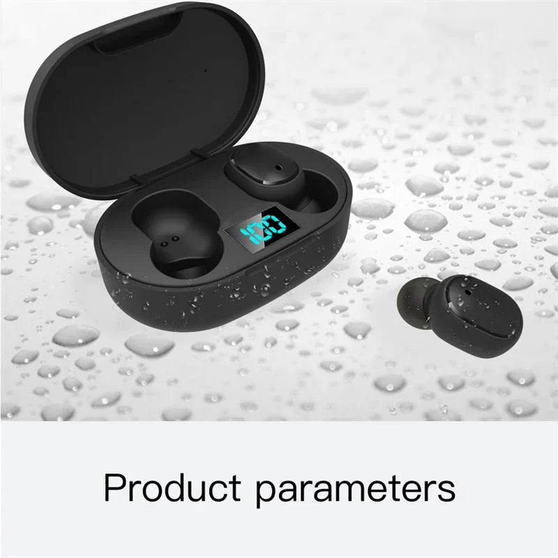 E6S Wireless Earbuds — Bluetooth 5.1 TWS with Digital Battery Display