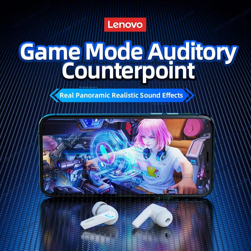 Lenovo GM2 Pro Wireless Earbuds — Bluetooth 5.3 Gaming Mode with Low Latency