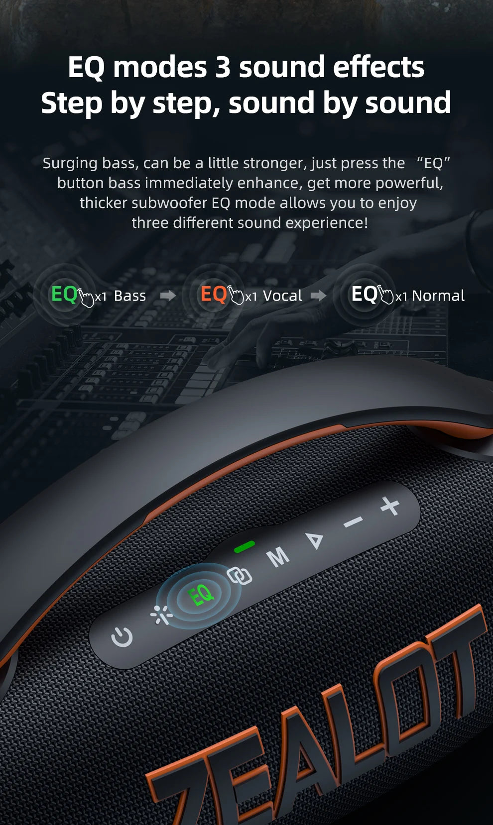 Zealot P12 Portable Bluetooth Speaker — 60W IPX6 Waterproof with Carry Handle