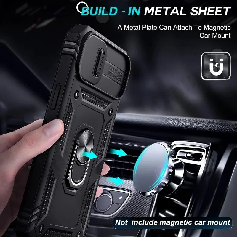 Heavy Duty Case with 360° Kickstand — Full Coverage Protection with Camera Cover