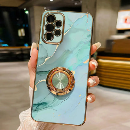 Luxury Marble Ring Holder Samsung Galaxy Case — Plating 360° Stand Cover