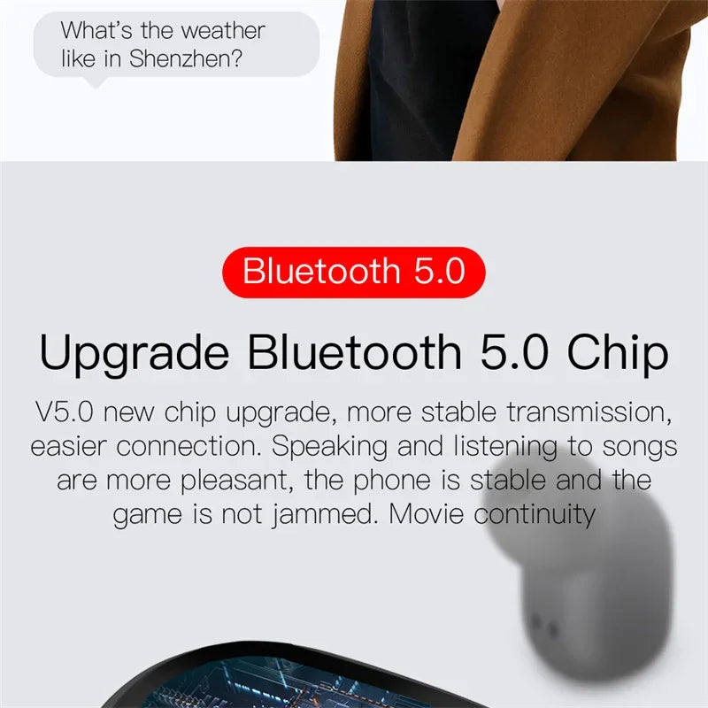 E6S Wireless Earbuds — Bluetooth 5.1 TWS with Digital Battery Display