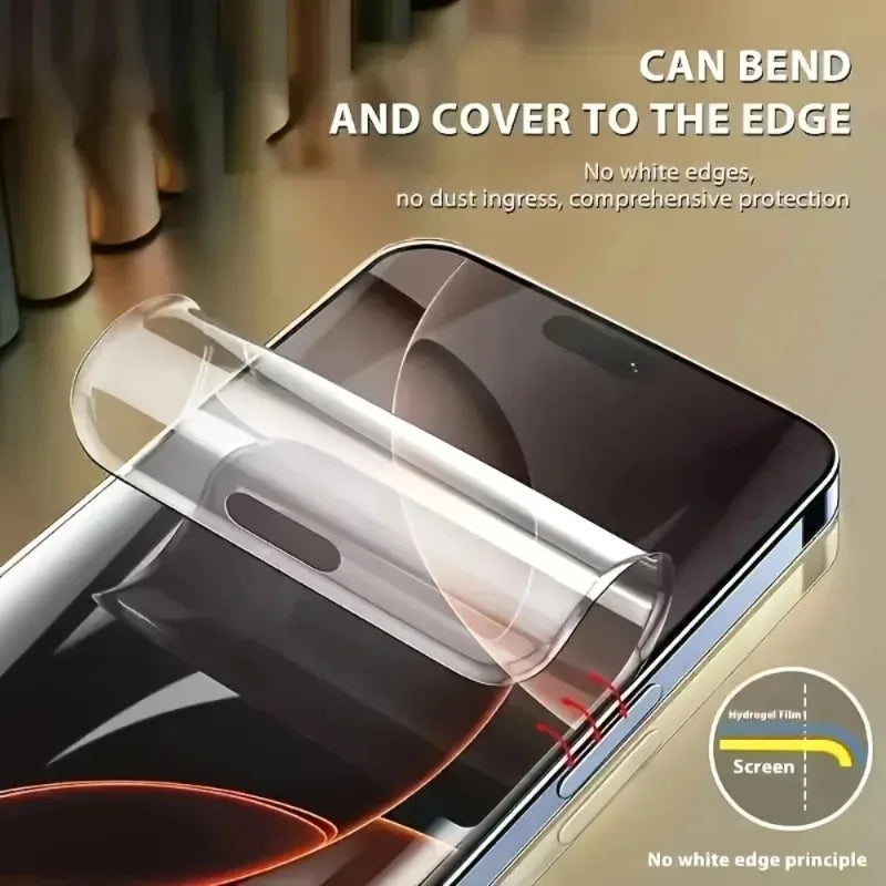 Hydrogel Screen Protector for iPhone — 4-Pack Full Cover Self-Healing Film
