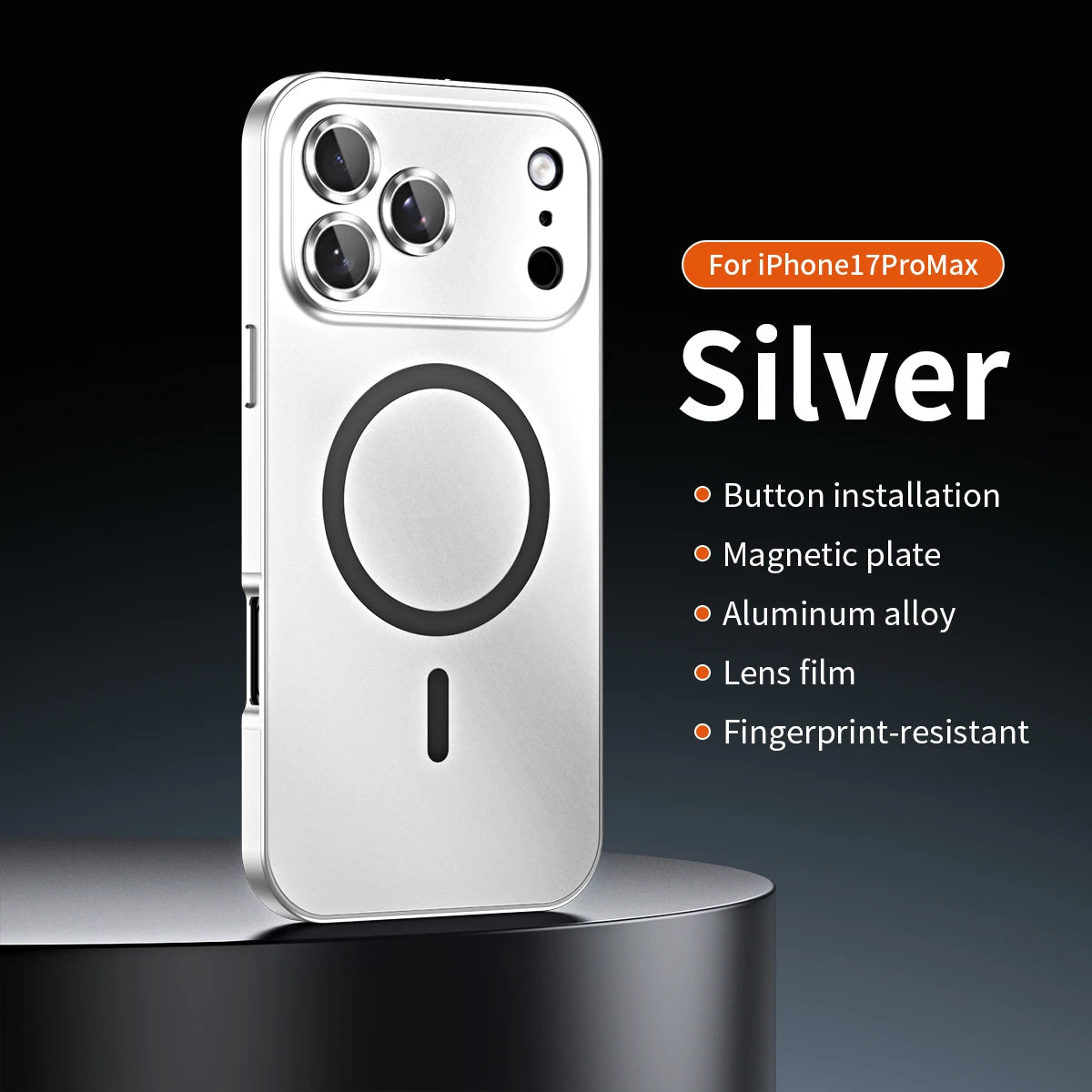 Aluminium Magnetic Case — MagSafe Metal Frame with Camera Lens Protection