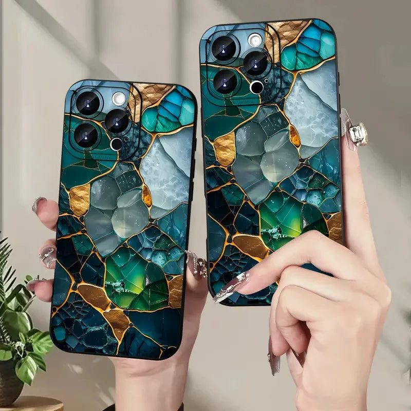 Marble Butterfly Case — Soft Silicone Full Coverage Cover for iPhone