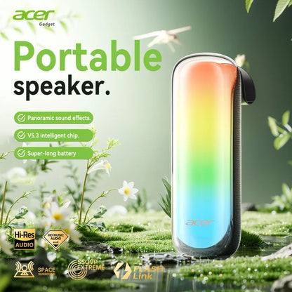 Acer OSK253 Portable Bluetooth Speaker — Dual Drivers, FM Radio & Ambient Lighting