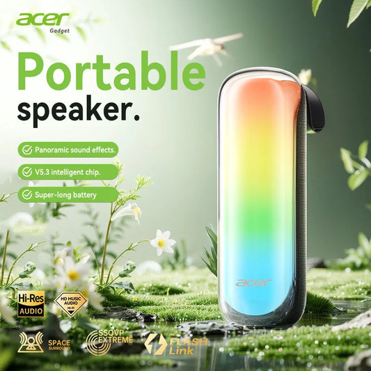 Acer OSK253 Portable Bluetooth Speaker — Dual Drivers, FM Radio & Ambient Lighting