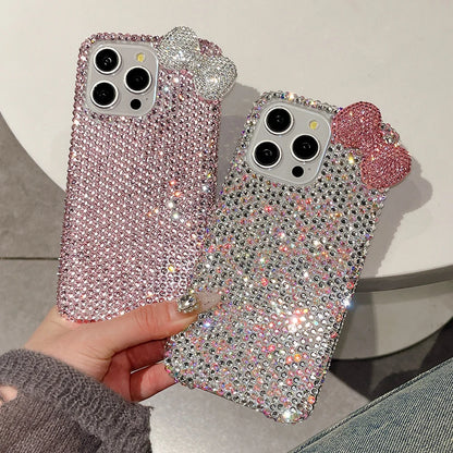 3D Bow Glitter Case — Crystal Diamond Bling Cover for iPhone
